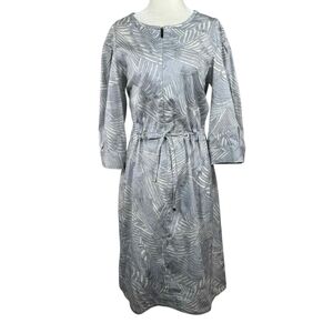 Tonet printed Long sleeves Midi dress wiyh waidt tie